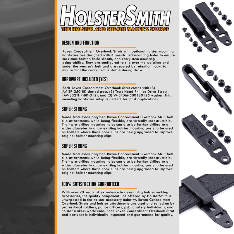 HolsterSmith - Raven Concealment - Holster Mounting Belt Clip -