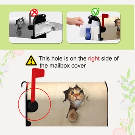 Magnetic Mailbox Cover Cute Kitty Cat Decorative MailWraps Mailbox Post Box Cover Standard Size for Garden Yard 21 * 18 Inch