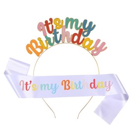 IT`S MY BIRTHDAY Birthday Crown, 2-Piece Set, Party Goods, Birthday, Girl, Princess, Summer, Happy Birthday, Girl, Party, Gift, Decoration (Color-1)