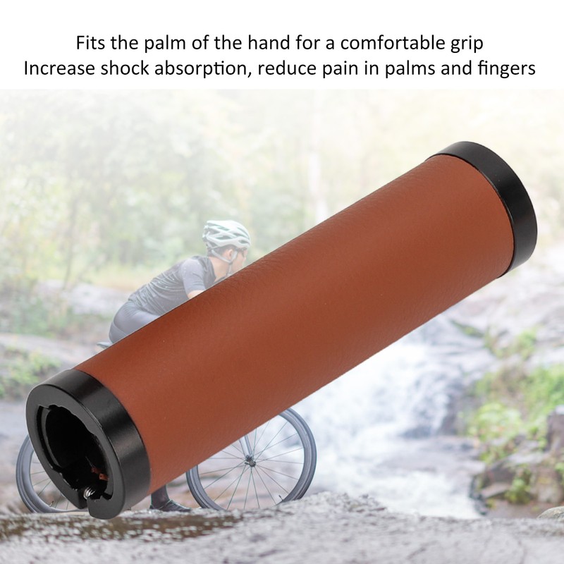 Bike Grips Shockproof Prevent Slip Soft Fiber Leather Handlebar Grips