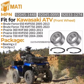MATI 2 Front Wheel Bearing For Kawasaki Brute Force 650 750 & Prairie 360 650 700 KVF