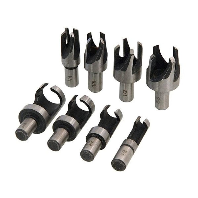 Neilsen CT0488 8pc Wood Plug Cutting Set - Carbon Steel,