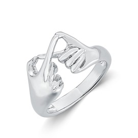 SILBAZ Infinity Ring Infinity Gesture Ring Couples Promise Ring Infinity Ring for Women (Ring Size 7-10), Metal, No Gemstone