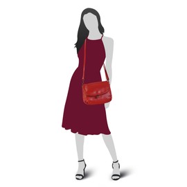 piké Women's Shoulder Bag Genuine Leather 015805, red