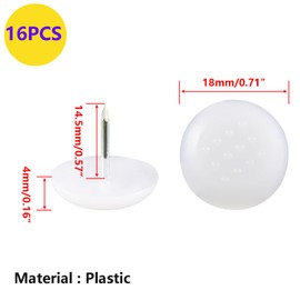 Qrity Pack of 16 Plastic Chair Glides, Furniture Feet, Chair Glides with Nails, Floor Protection, Furniture Glides for Furniture, Chair and Table Legs, 18 mm
