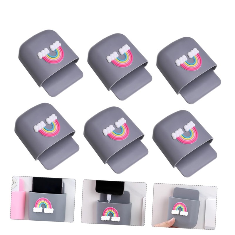 LALAFINA Stylish 6pcs Wall Pen Holder Wall Remote Holder Keep
