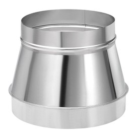 PATIKIL 10 Inch to 8 Inch Round Duct Reducer Increaser Connector, Galvanized Steel Air Duct Adapter Pipe Fitting for Bathroom Kitchen Inline Ventilation Systems, Silver Tone