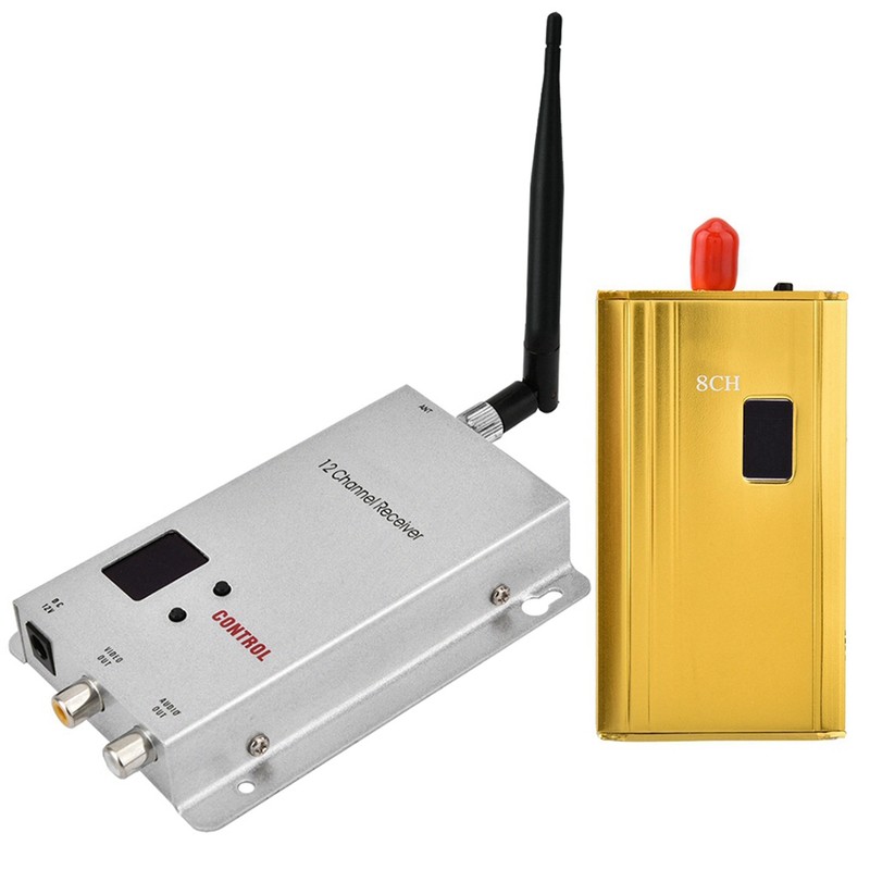 1.2G 1.5W Wireless Audio Video Transceiver CCTV Monitoring Transmitter &amp;