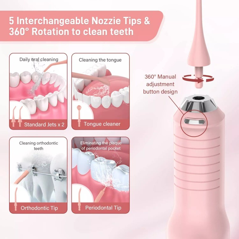 Sejoy Water Dental Flosser Teeth Pick Portable Cordless Oral Irrigator