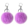 Unpafcxddyig 2PCS Pom Pom Keychain Artificial Fur Ball Keychains Fluffy