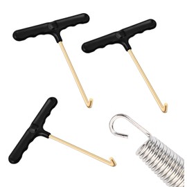 YAZANY 2 Pack Trampoline Spring Pull Tool, T-Hook Tent Peg Puller, Trampoline Peg Puller, Spring Pull T-Hook Trampoline Hook Tool with Plastic Handle for Jumping Trampoline Spring Installation