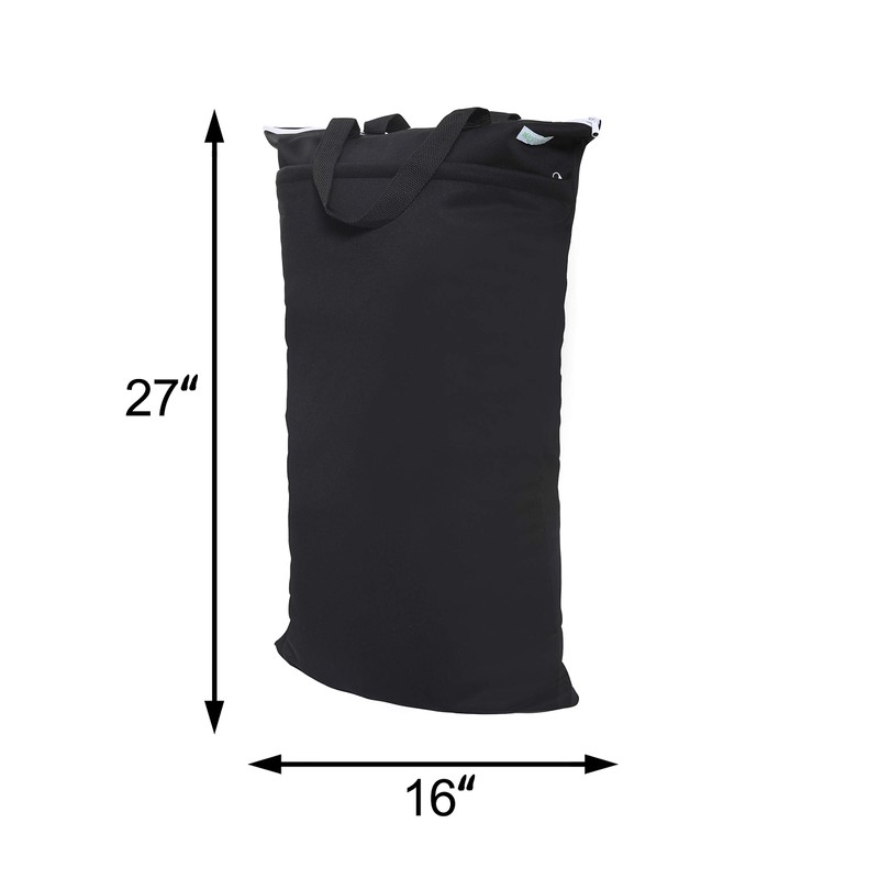 wegreeco Large Reusable Hanging Wet Dry Cloth Diaper Bag (Black)