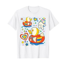 Kidcore Aesthetic Duck Fabric Patches Decora Kei T-Shirt