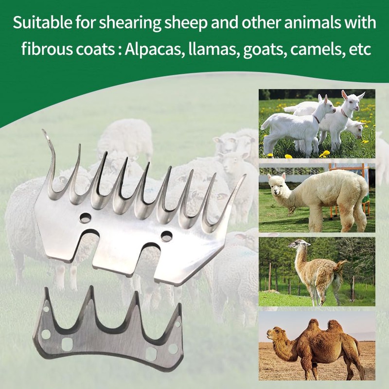 Sheep Shears Blades 9-Tooth Wool Shearing Comb and Cutter Blade