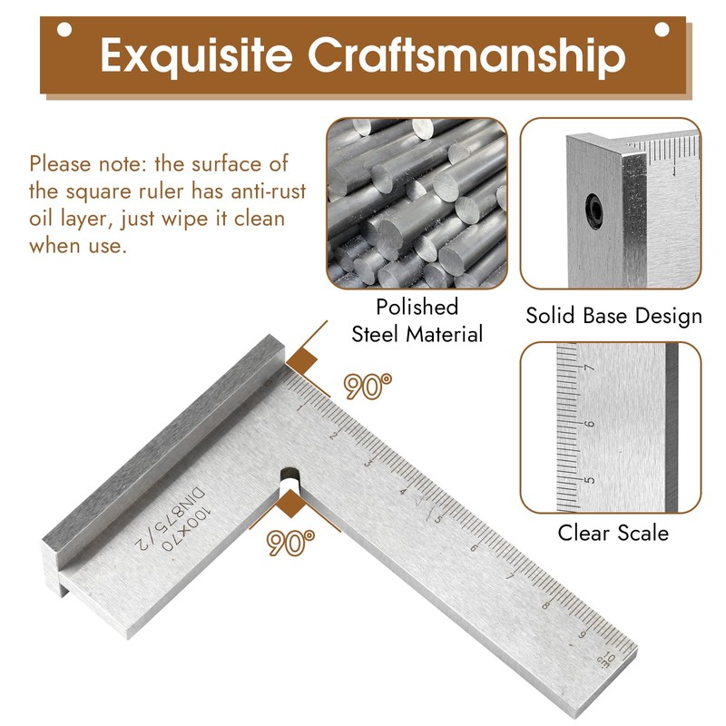 Square Right Angle Blocks, 90 Degree Precision Right Angle Ruler,