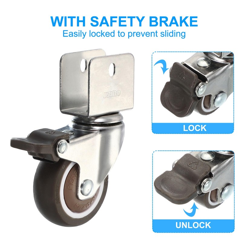PATIKIL 2" Swivel Caster Wheels with 7/9" U Bracket, 4