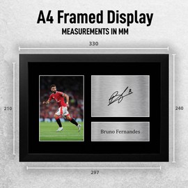 HWC Trading BLK FR Bruno Fernandes Gifts Printed Signed Autograph Picture for Fans and Supporters - A4 Framed