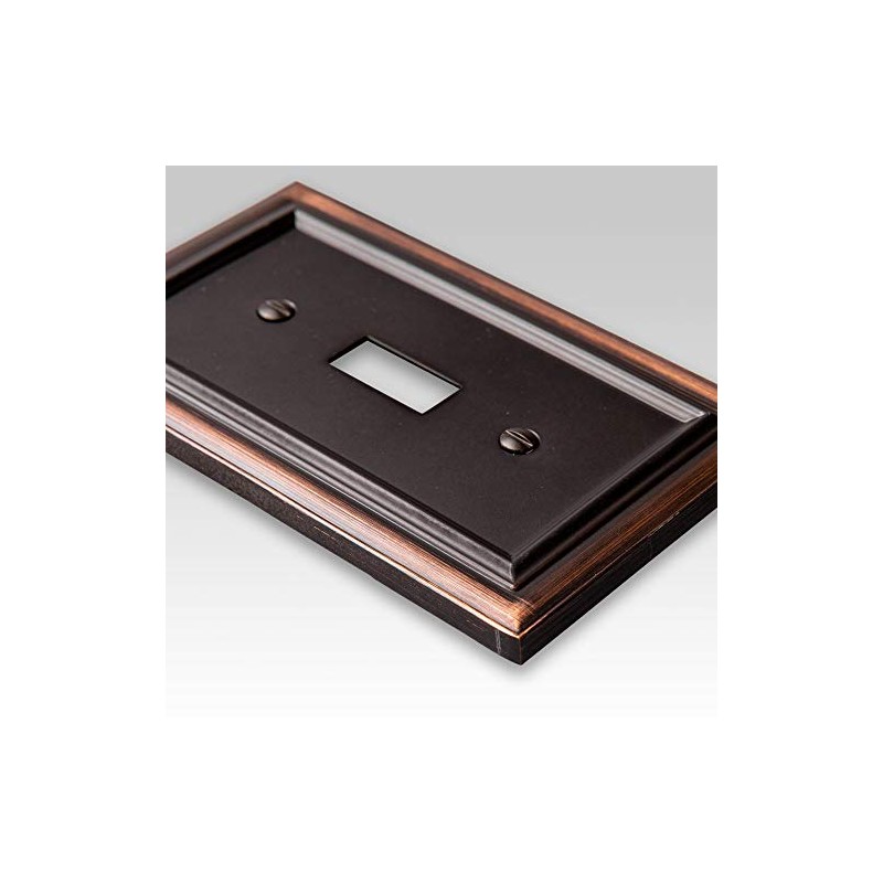 Amerelle Continental Single Toggle Cast Metal Wallplate in Aged Bronze