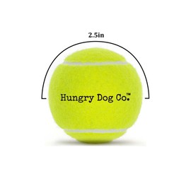 Hungry Dog Co. - 12 Pack of Premium Dog Tennis Balls 2.5" - Pet Safe Dog Toys for Exercise and Training. Bouncy and Durable for Hours of Fun - Reusable Mesh Bag for Carrying and Storage - Yellow