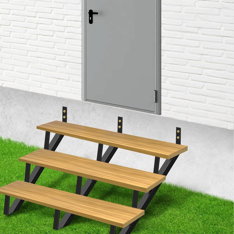 Zwinz Steel Stair Stringer 3 Step, Metal Stair Stringers for