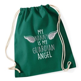 Hippowarehouse My Nanny Is My Guardian Angel - Heaven Drawstring Cotton School Gym Bag 37cm x 46cm, 12 litres