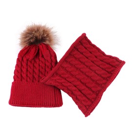 Yolispa Newborn Baby Winter Hat and Scarf Set, Warm & Soft Beanie Hats with Scarf, Baby Caps Winter, Boys Baby Girl Winter Caps, Knitted Baby Hat for Autumn Winter Unisex 0-24 Months Red