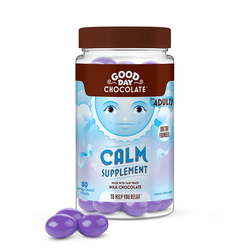 Good Day Chocolate Natural Calming Supplement for Adults, Blend of