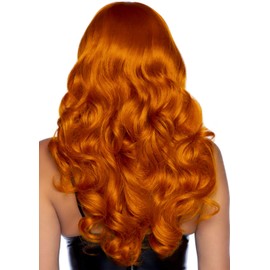 Leg Avenue Women's 24" Misfit Long Wavy Bang Wig Adult Sized Costumes, Orange, One