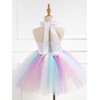 MOLFROA Handmade Unicorn Sequin Tutu Dress for Girls 2-9 Y