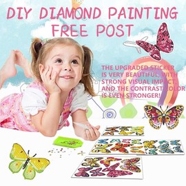 MEGZIHXN Kids Diamond Stickers Set, 12 Pcs Long Ears White Puppy Beginner Diamond Drawing with Numbers Decorative Stickers, 5D DIY Diamond Art Mosaic Stickers (Special Events)