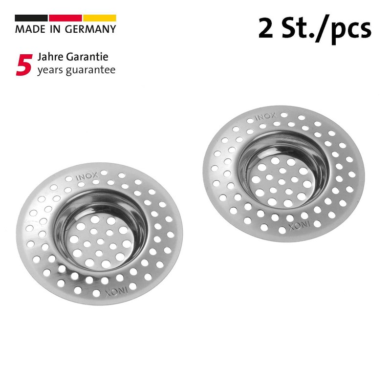 Westmark 2 Abfluss-Siebe/Ausgussfilter, ø 7 cm, Rund, Edelstahl, Silber, 52082270