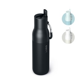 LARQ Bottle Flip Top 25oz - Insulated Stainless Steel Water Bottle with Straw | BPA Free | Reusable Water Bottle for Sports, Gym, and Travel | Keep Drinks Cold for 24 Hours, Obsidian Black