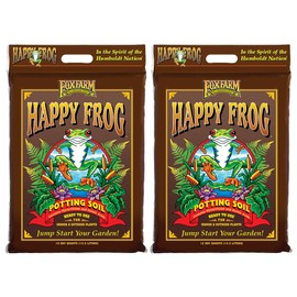 FoxFarm Happy Frog Potting Soil, 12qt – for Indoor/Outdoor Container Plants, Improves Root Efficiency, pH Adjusted for Optimal Nutrient Uptake – Contains Microbes and Humic Acids (Pack of 2)