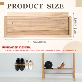 CroBlissful 2 Pcs Wall Mounted Shoe Rack 15.7 Wooden Modern Compact Wall Space Saving Shoe Holder Storage for Sneakers Footwear Boots Slippers Entryway Hallway Narrow Spaces Closet