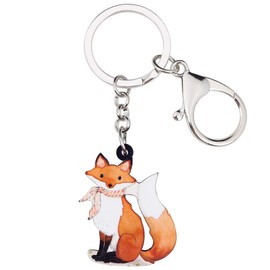 YAYAKO Acrylic Cartoon Fox Keychain Animal Key Chains for Car Keys Women Girls Purse Charms Backpack Accessories (Honey)