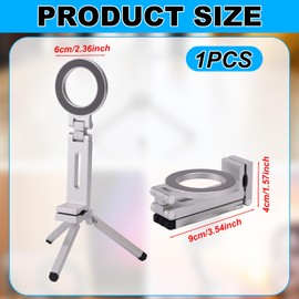 Lyreh Foldable Magnetic Phone Tripod, Multifunctional Magnetic Pocket Phone Tripod Made of Aluminium Alloy Portable Strong Magnetic Holder with 2 Magnetic Rings (Silver)