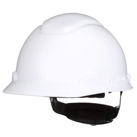 3M SecureFit Hard Hat SecureFit H-701SFR-UV, White, Non-Vented Cap Style Safety Helmet with Uvicator Sensor, 4-Point Pressure Diffusion Ratchet Suspension, ANSI Z87.1, Medium