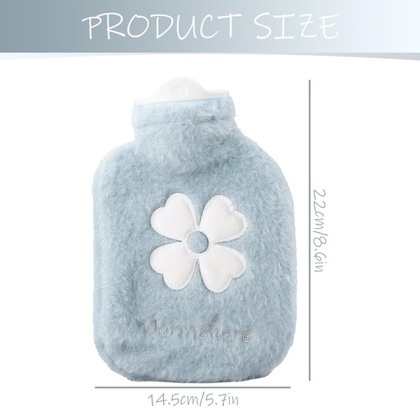 Tabanzhe Tabanzhe 500ml Small Hot Water Bottle with Premium Faux