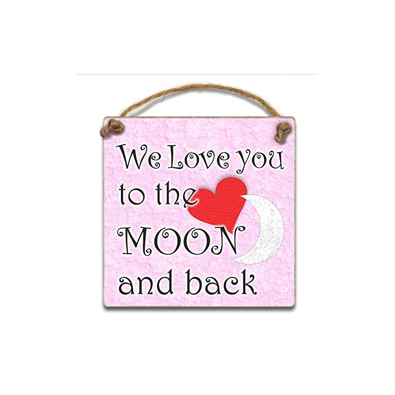 HmHome We Love You To The Moon and Back Pink