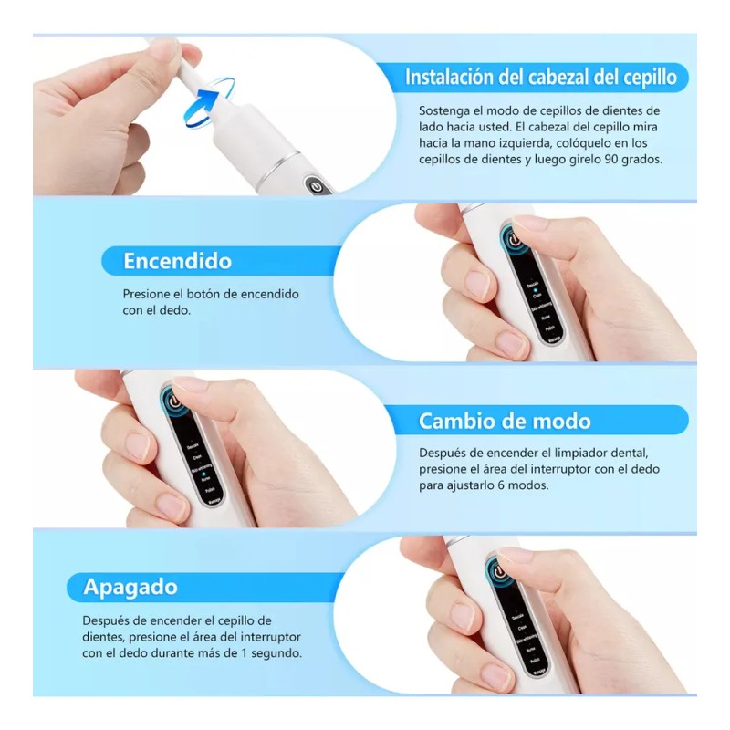 Limpieza De Sarro Cálculo Cepillo Dientes 3en1 Eléctrico Kit