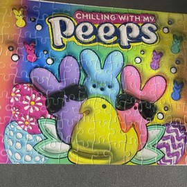 Peeps Chilling Puzzle - Easter Theme with Colorful Peeps and Floral Designs