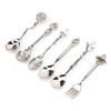 6 Pcs/Set Vintage Carved Coffee Spoons Teaspoons Retro Zinc Alloy