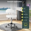 BFTOU Square Minimalist Swivel Stool with Wheel Perfect for Work