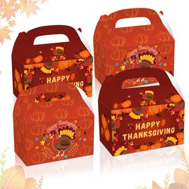 Estivaux 12 PCS Fall Candy Boxes Thanksgiving Treat Boxes Thanksgiving Gift Bags Autumn Pumpkins Goodie Box Turkey Paper Boxes for Treat Candy Cupcake Fall Thanksgiving Party Supplies