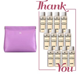IOPE Signature Lavender Pouch + IOPE Bio Conditioning Essence Foam Cleansing Total 216ml (12 pieces of 18ml) Set / 시그니처 라벤더 파우치+아이오페 바이오 컨디셔닝 에센스 폼 클렌징 총 216ml (18ml 12개) 세트