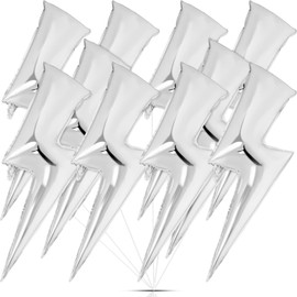 10 Pcs Large Lightning Bolt 45 Inch Flash Balloons Foil Party Balloons Flash Birthday Party Supplies Lightning Bolt for Boys Birthday Party Wedding Graduation Baby Shower Decorations (Silver)