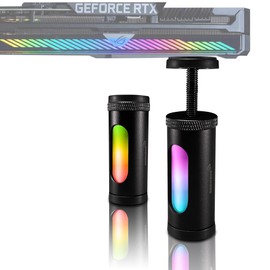 AAAwave AURAWAVE GPU Support Bracket, Anti-Sag Video Card Holder, Adjustable Height GPU Bracket with Magnet Base, 5V 3PIN ARGB Graphics Card Brace Support 67-110mm (Black)