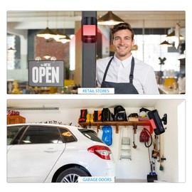 Wireless Motion Sensor Alarm Indoor, 1 PIR Detector + 1 Receiver, Movement Activated Doorbell Chime for Home Doorway/Business Entry/Garage Security/Store Entrance, Pet/Elderly/Dementia Monitor (Black)