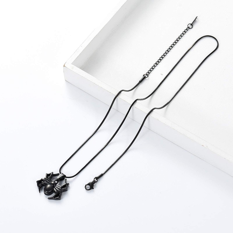 Spider Shape Urn Necklace for Ashes for Men Stainless Steel