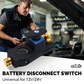Car Battery Disconnect Switches 12V/24V, Heavy Duty Battery Shut Off Switch, Quick Disconnect Battery Cut Off Universal Switch for Automotive, Rv and Boat (1PC)